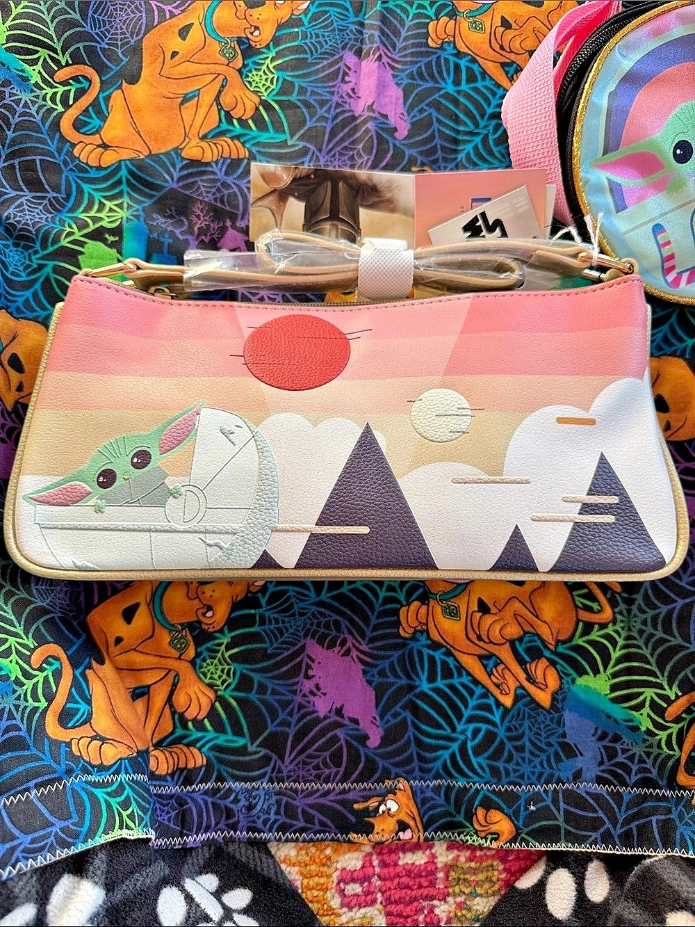 DANI by Danielle Nicole Star Wars Grogu Crossbody Bag Set Pink & Gold Crossbody
